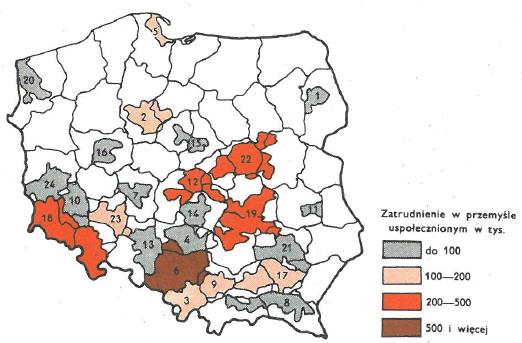 Delimitacja okręgów przemysłowych z 1980 r.