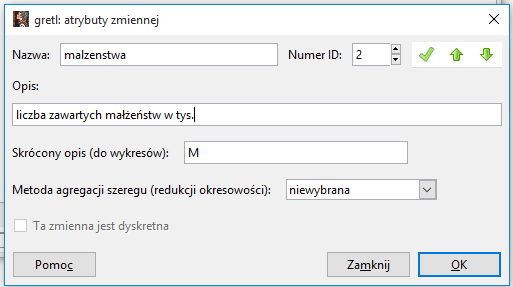 10. Opisz dane (Naciśnij prawym