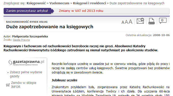 Dlaczego warto wybrać specjalność Rachunkowość i zarządzanie finansami na Wydziale Zarządzania UŁ? http://ksiegowosc.infor.