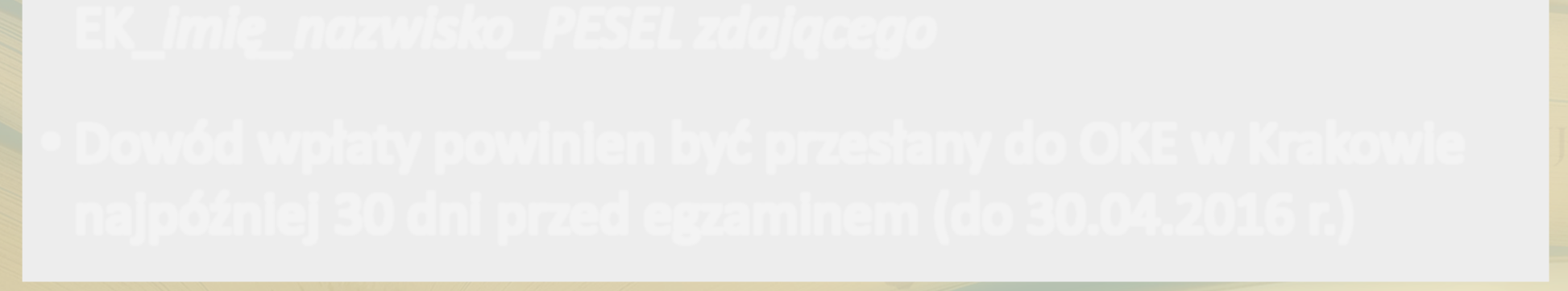 Wysokość opłat za egzamin 5,5% minimalnej stawki wynagrodzenia zasadniczego nauczyciela dyplomowanego posiadającego tytuł zawodowy magistra z przygotowaniem pedagogicznym (171 zł) część pisemna: 1/3