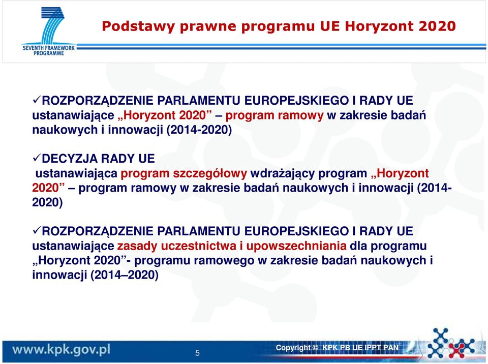 Horyzont 2020 program ramowy w zakresie badań naukowych i innowacji (2014-2020) ROZPORZĄDZENIE PARLAMENTU EUROPEJSKIEGO I RADY UE