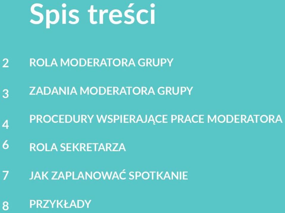 Procedury wspierające prace moderatora