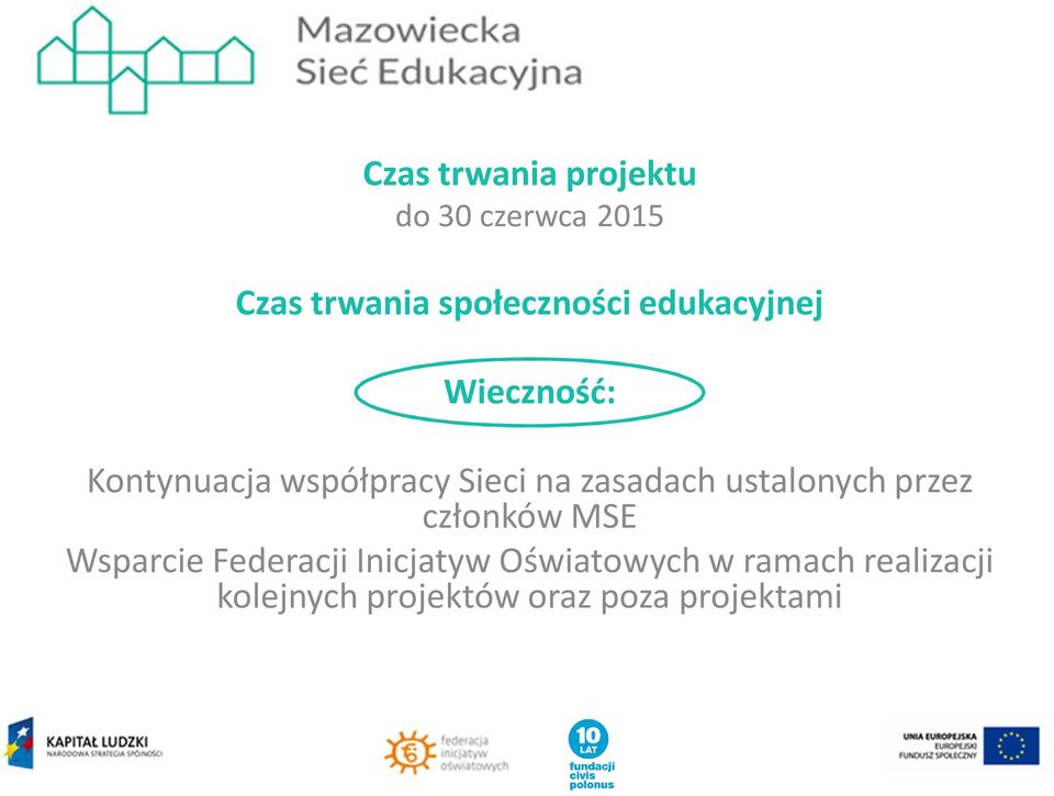 na zasadach ustalonych przez członków MSE Wsparcie Federacji