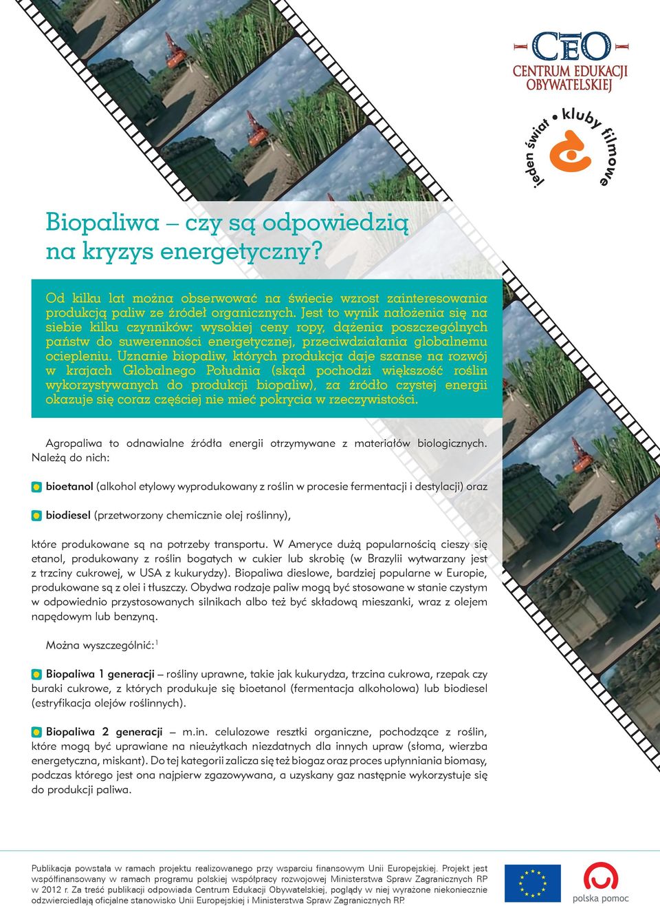 Uznanie biopaliw, których produkcja daje szanse na rozwój w krajach Globalnego Południa (skąd pochodzi większość roślin wykorzystywanych do produkcji biopaliw), za źródło czystej energii okazuje się