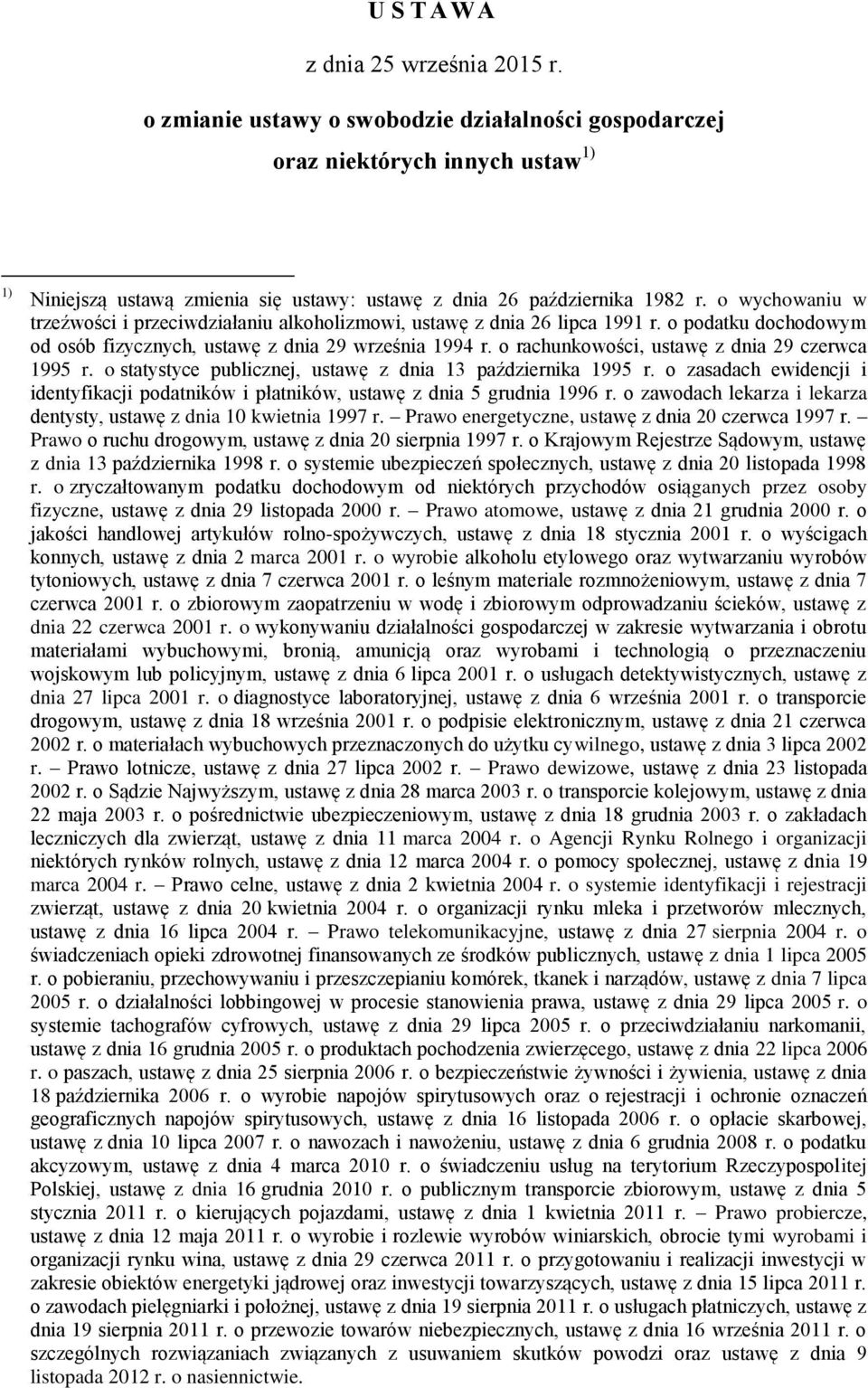 o wychowaniu w trzeźwości i przeciwdziałaniu alkoholizmowi, ustawę z dnia 26 lipca 1991 r. o podatku dochodowym od osób fizycznych, ustawę z dnia 29 września 1994 r.