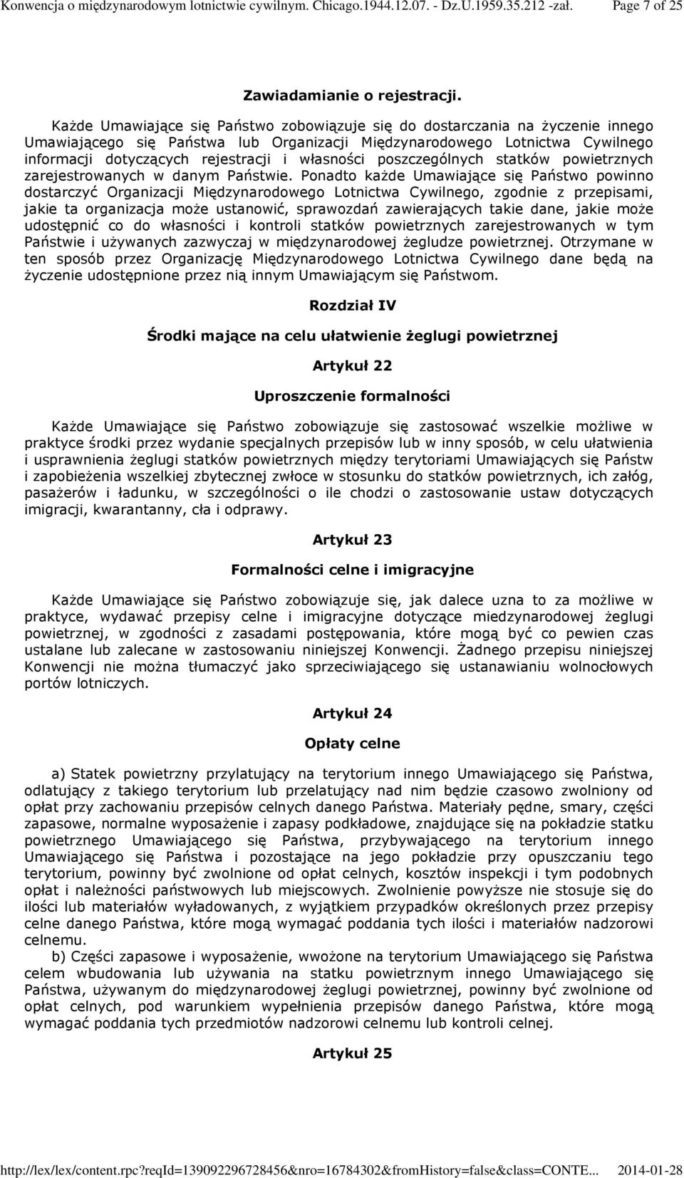 własności poszczególnych statków powietrznych zarejestrowanych w danym Państwie.