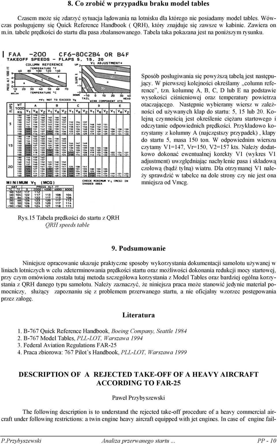 Tabela taka pokazana jest na poniższym rysunku. Sposób posługiwania się powyższą tabelą jest następujący. W pierwszej kolejności określamy column reference, tzn.