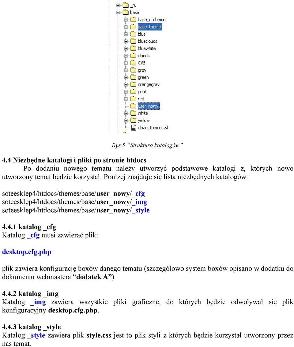 cfg.php plik zawiera konfigurację boxów danego tematu (szczegółowo system boxów opisano w dodatku do dokumentu webmastera dodatek A ) 4.