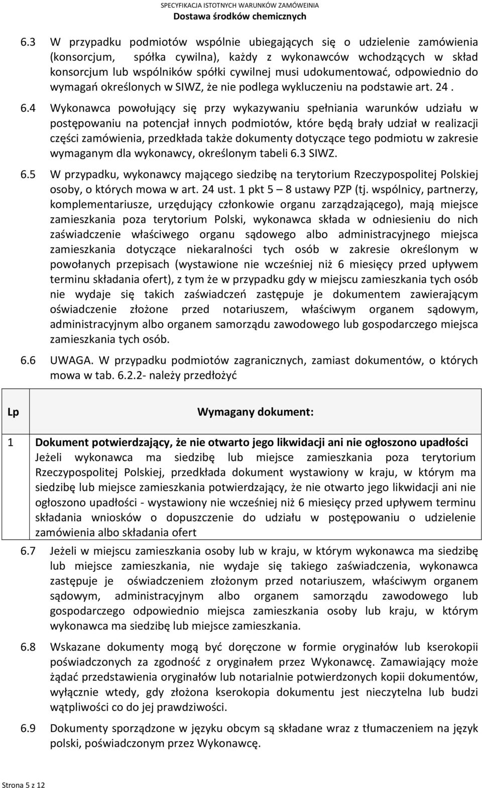 4 Wykonawca powołujący się przy wykazywaniu spełniania warunków udziału w postępowaniu na potencjał innych podmiotów, które będą brały udział w realizacji części zamówienia, przedkłada także