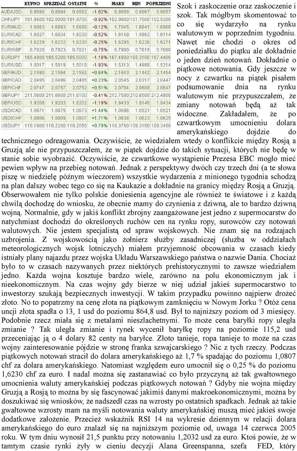Gdy jeszcze w nocy z czwartku na piątek pisałem podsumowanie dnia na rynku walutowym nie przypuszczałem, że zmiany notowań będą aż tak widoczne.