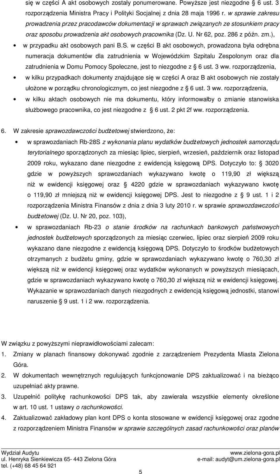 ), w przypadku akt osobowych pani B.S.