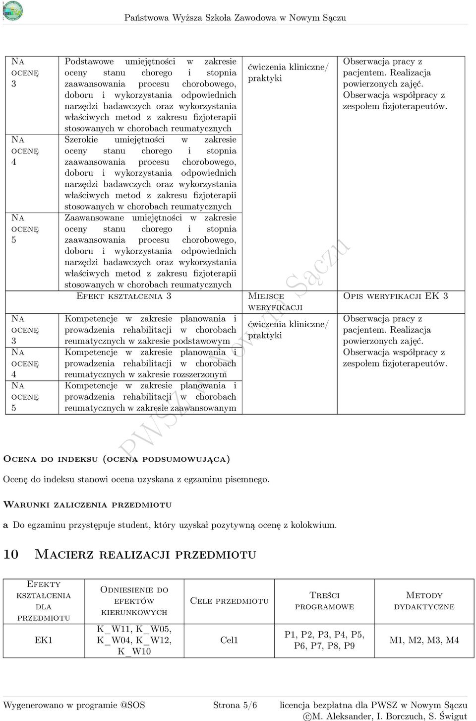 stopnia zaawansowania procesu chorobowego, doboru i wykorzystania odpowiednich narzędzi badawczych oraz wykorzystania w laściwych metod z zakresu fizjoterapii stosowanych w chorobach reumatycznych