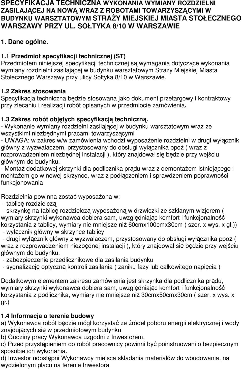 Dane ogólne. 1.
