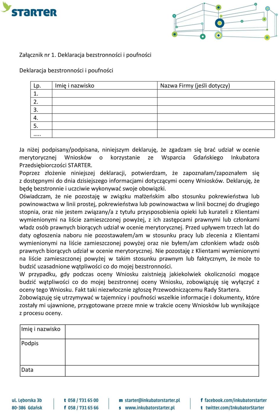 ze Wsparcia Gdaoskiego Inkubatora Przedsiębiorczości STARTER.