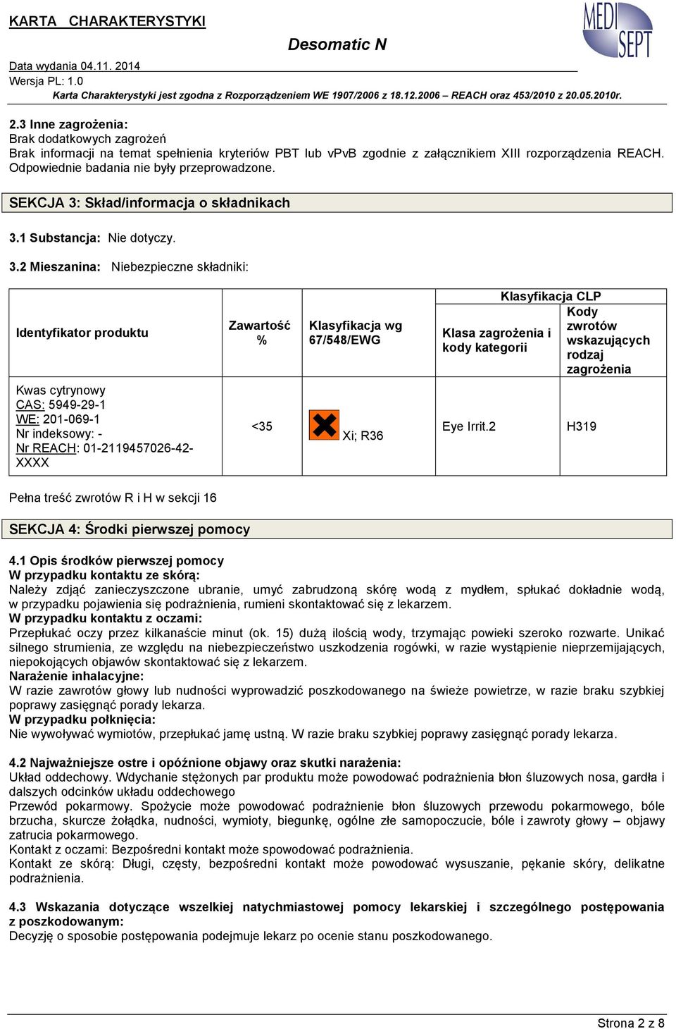 Skład/informacja o składnikach 3.