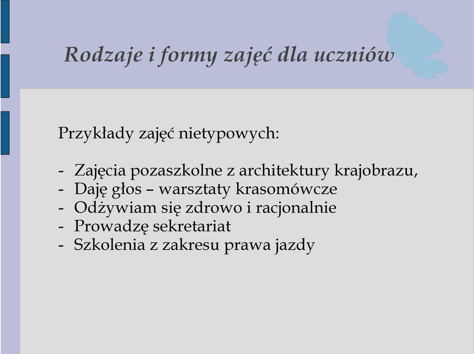 krajobrazu, - Daję głos warsztaty krasomówcze - OdŜywiam