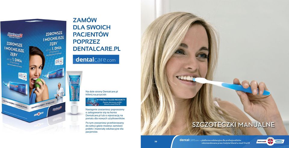 Dentalcare.pl lub o rejestrację na portalu dla nowych użytkowników.