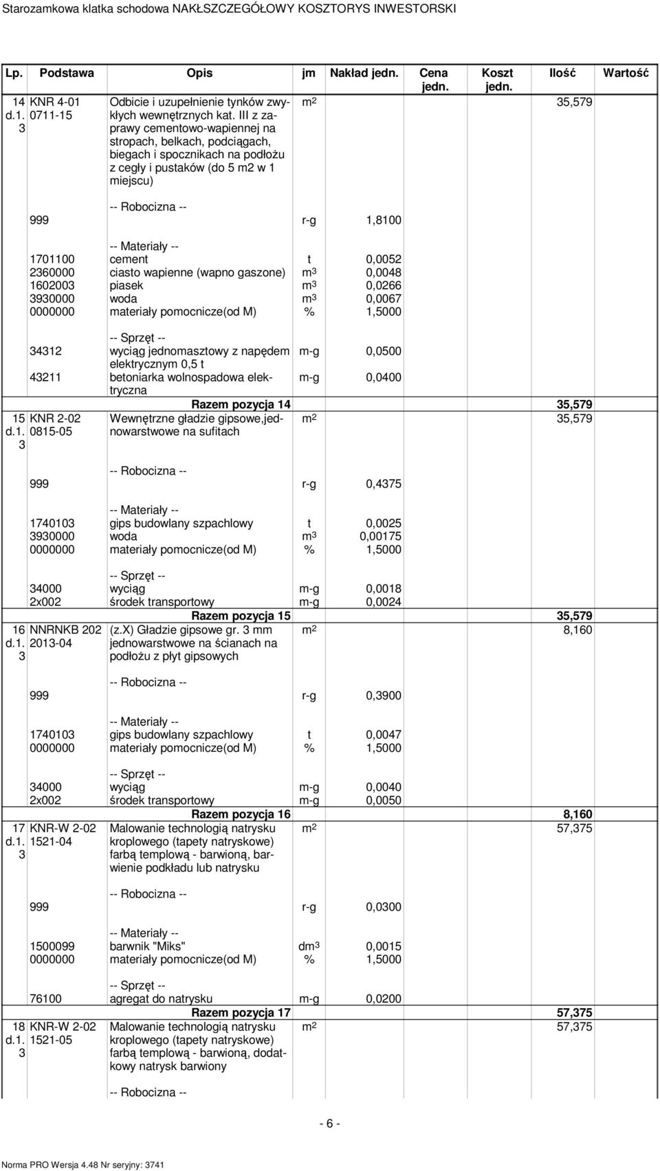 wapienne (wapno gaszone) m 0,008 16