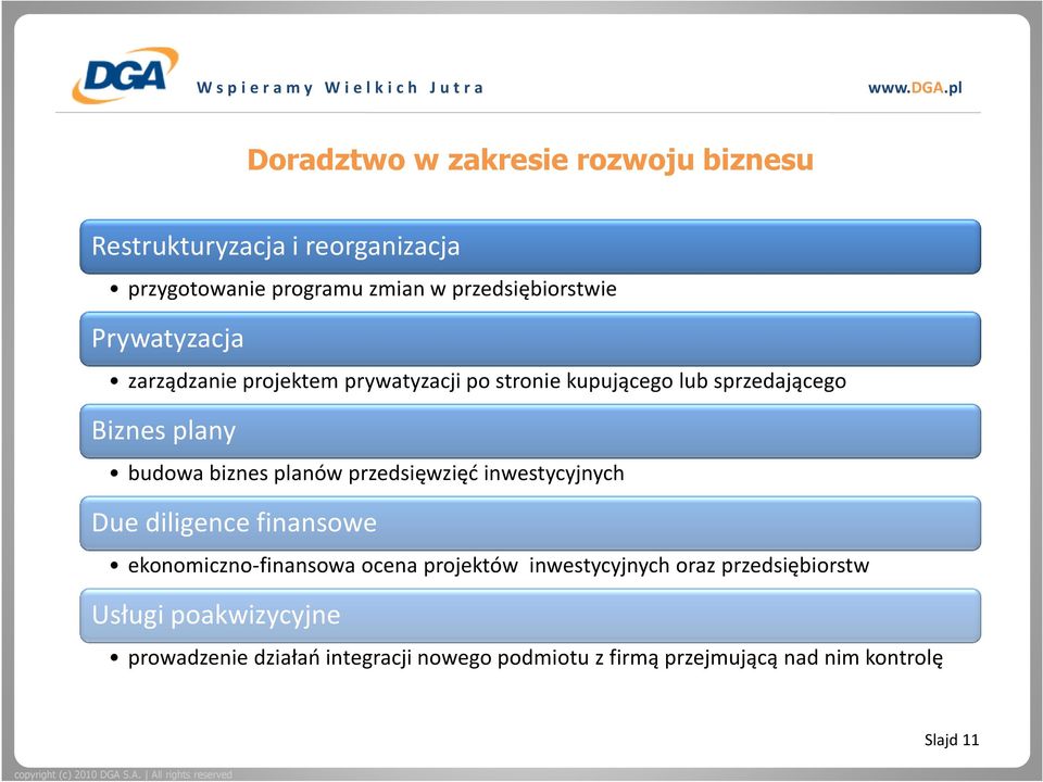 planów przedsięwzięć inwestycyjnych Due diligence finansowe ekonomiczno-finansowa ocena projektów inwestycyjnych oraz