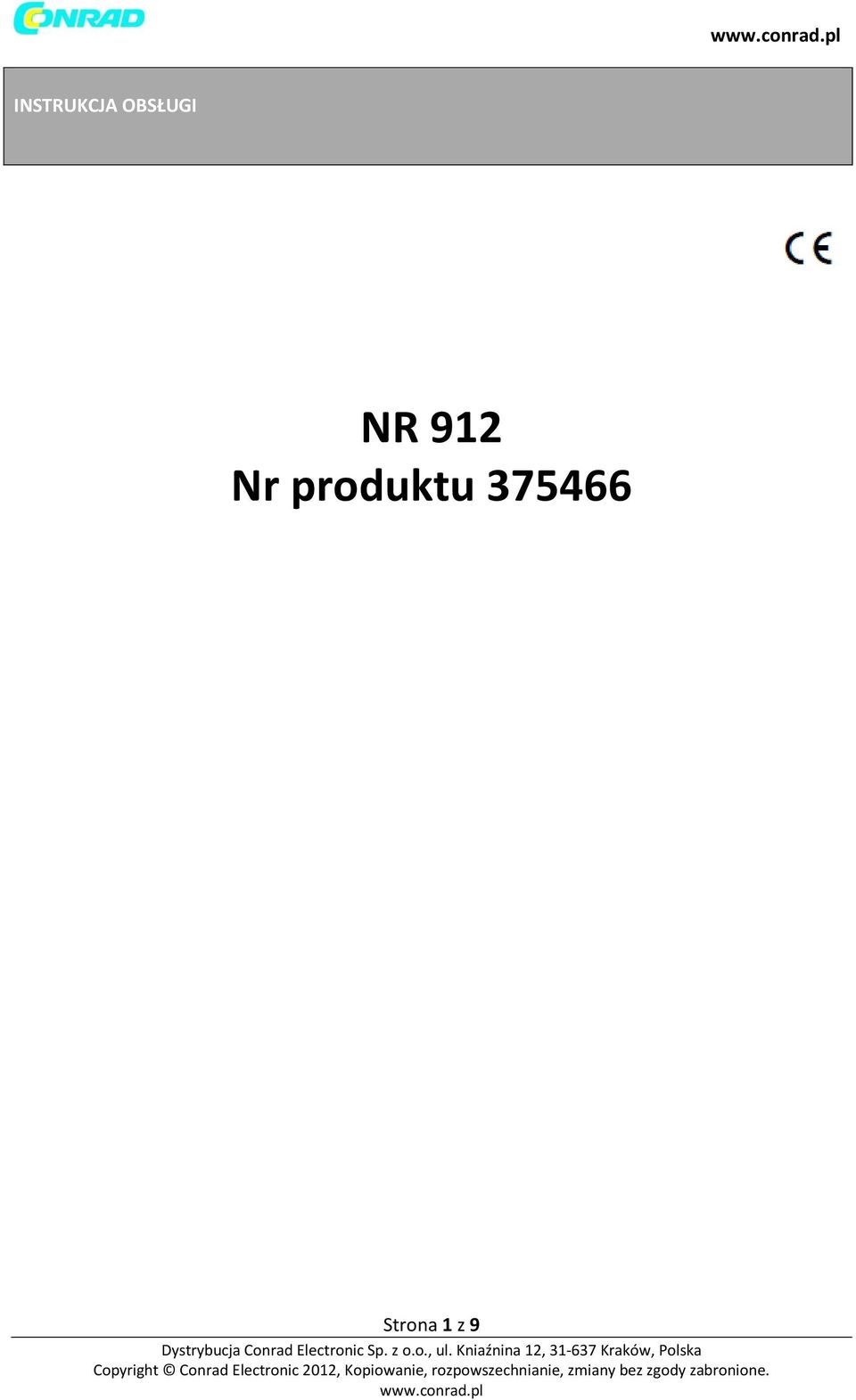 Nr produktu