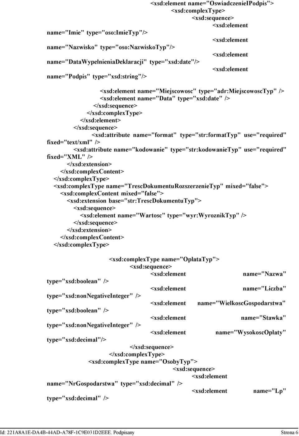 use="required" fixed="xml" </xsd:extension> </xsd:complexcontent> <xsd:complextype name="trescdokumenturozszerzenietyp" mixed="false"> <xsd:complexcontent mixed="false"> <xsd:extension