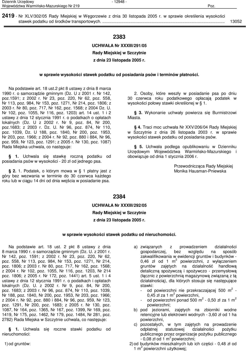 2 pkt 8 ustawy z dnia 8 marca 1990 r. o samorządzie gminnym (Dz. U z 2001 r. Nr 142, poz.1591; z 2002 r. Nr 23, poz. 220, Nr 62, poz. 558, Nr 113, poz. 984, Nr 153, poz. 1271, Nr 214, poz.