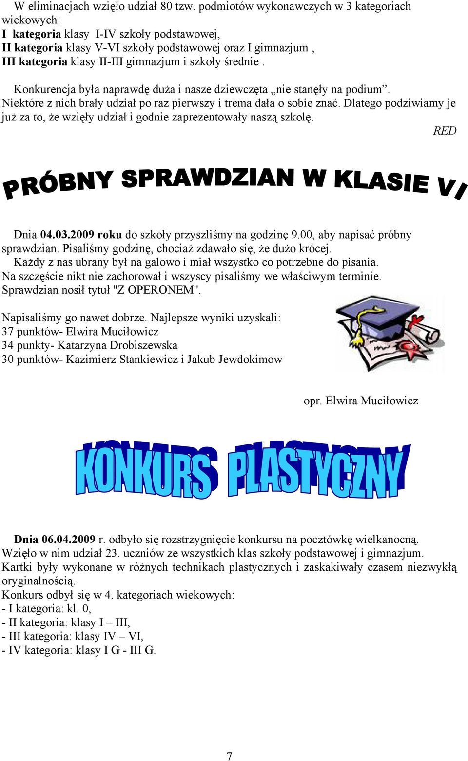 średnie. Konkurencja była naprawdę duża i nasze dziewczęta nie stanęły na podium. Niektóre z nich brały udział po raz pierwszy i trema dała o sobie znać.