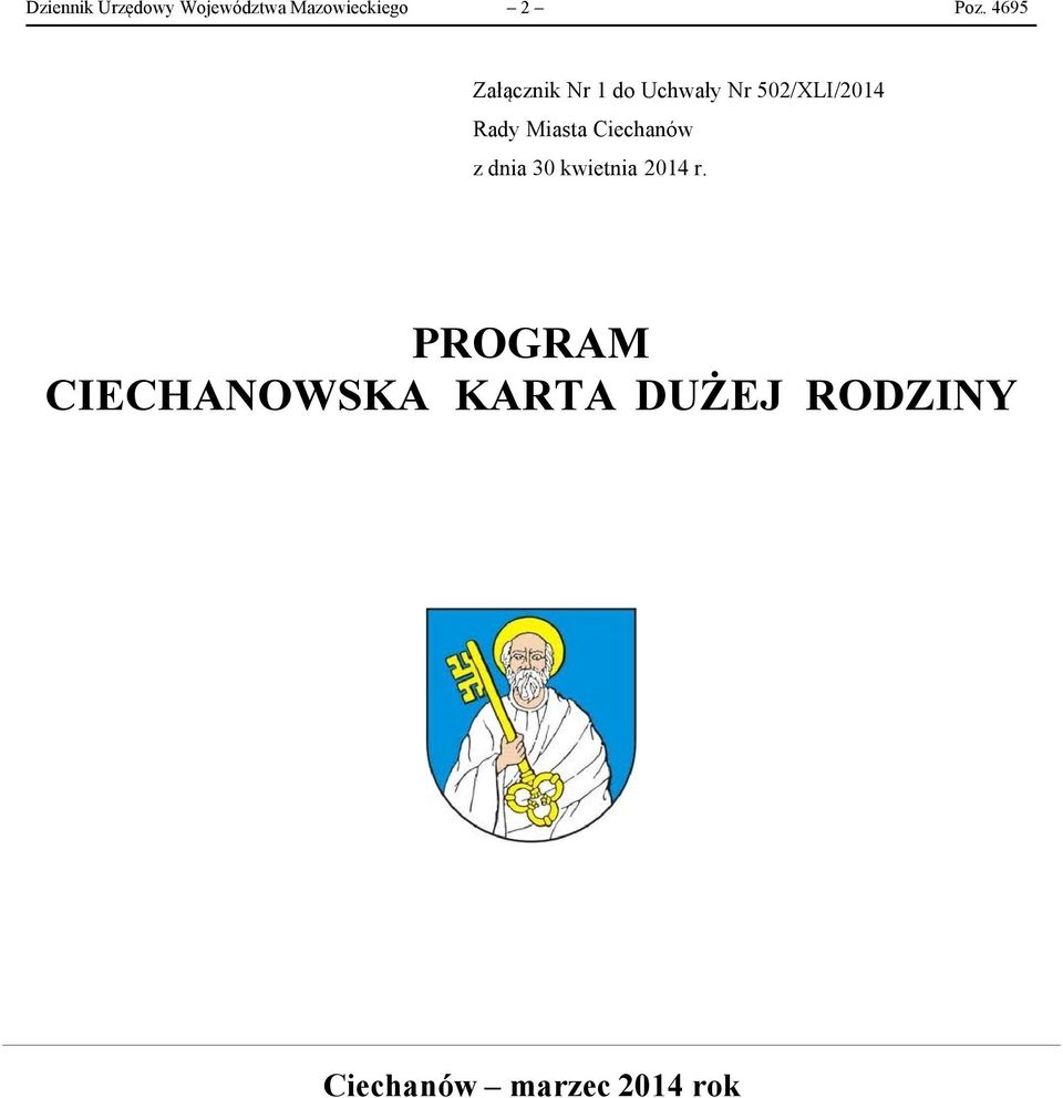 Miasta Ciechanów z dnia 30 kwietnia 2014 r.