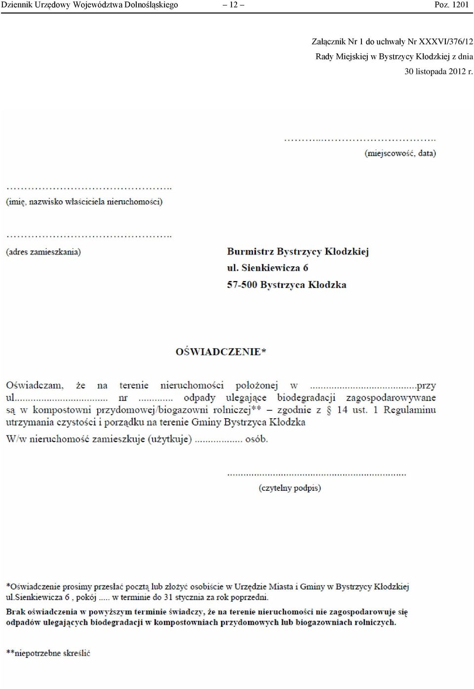 1201 Załącznik Nr 1 do uchwały Nr