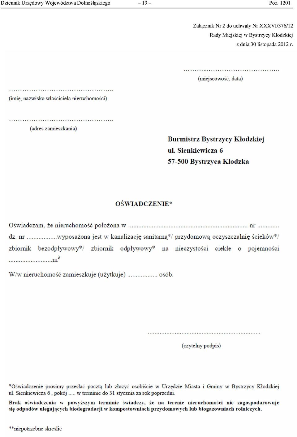 1201 Załącznik Nr 2 do uchwały Nr