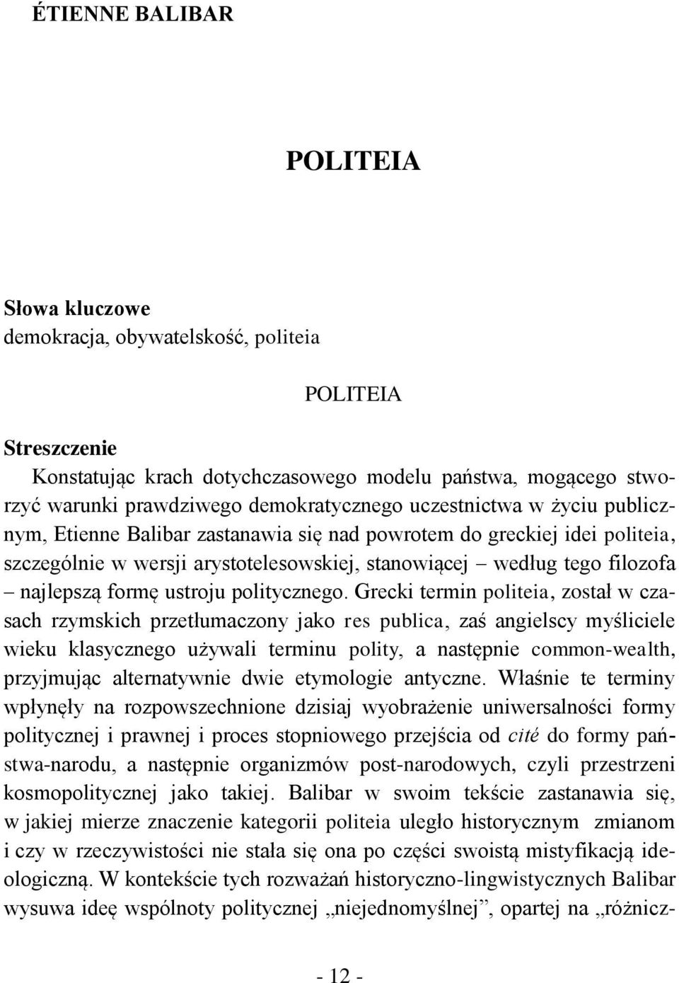 filozofa najlepszą formę ustroju politycznego.