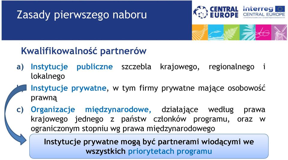 Organizacje międzynarodowe, działające według prawa krajowego jednego z państw członków programu, oraz w