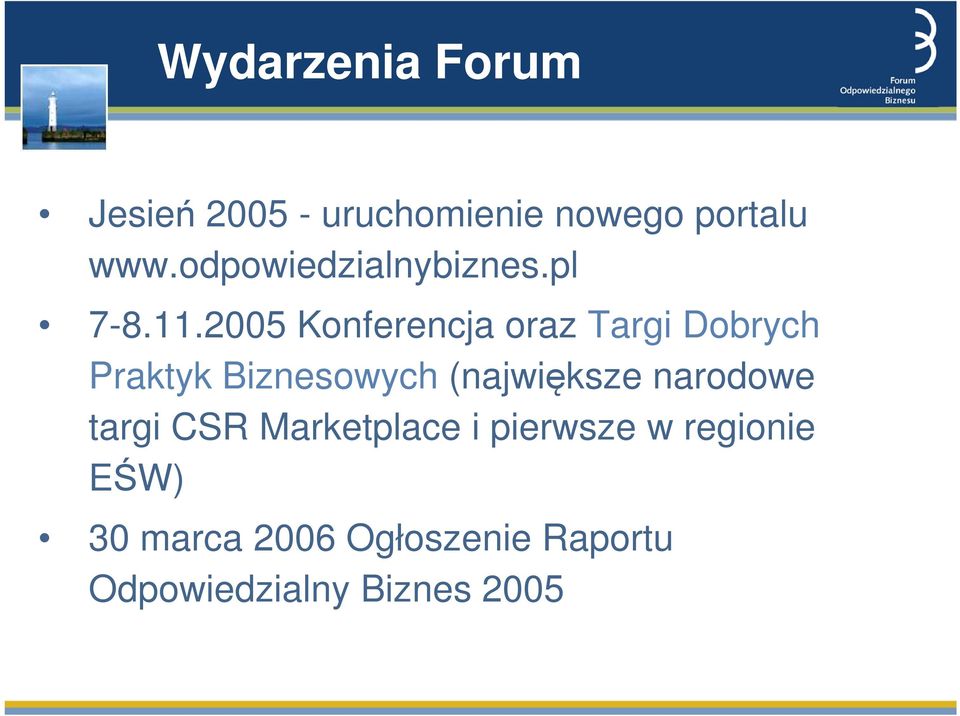 2005 Konferencja oraz Targi Dobrych Praktyk Biznesowych (największe