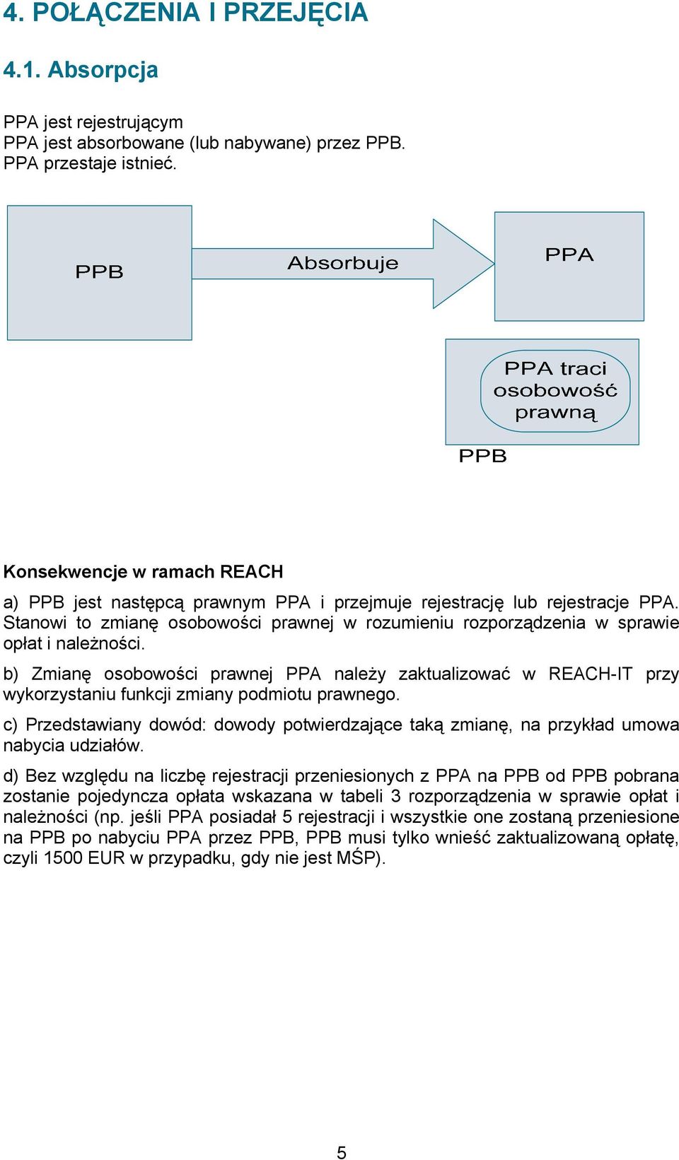 b) Zmianę osobowości prawnej PPA należy zaktualizować w REACH-IT przy wykorzystaniu funkcji zmiany podmiotu prawnego.