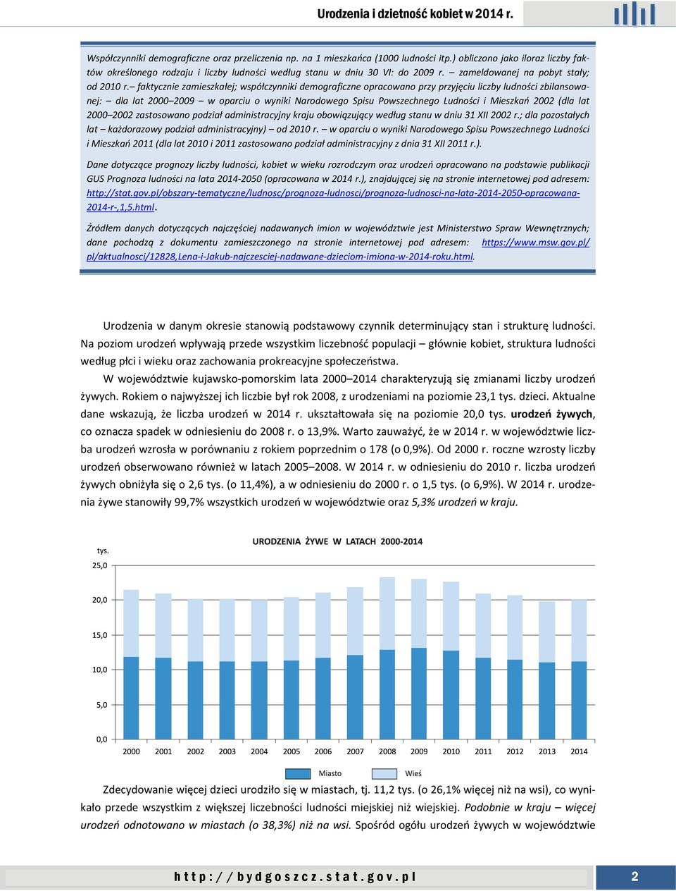 faktycznie zamieszkałej; współczynniki demograficzne opracowano przy przyjęciu liczby ludności zbilansowanej: dla lat 2000 2009 w oparciu o wyniki Narodowego Spisu Powszechnego Ludności i Mieszkań