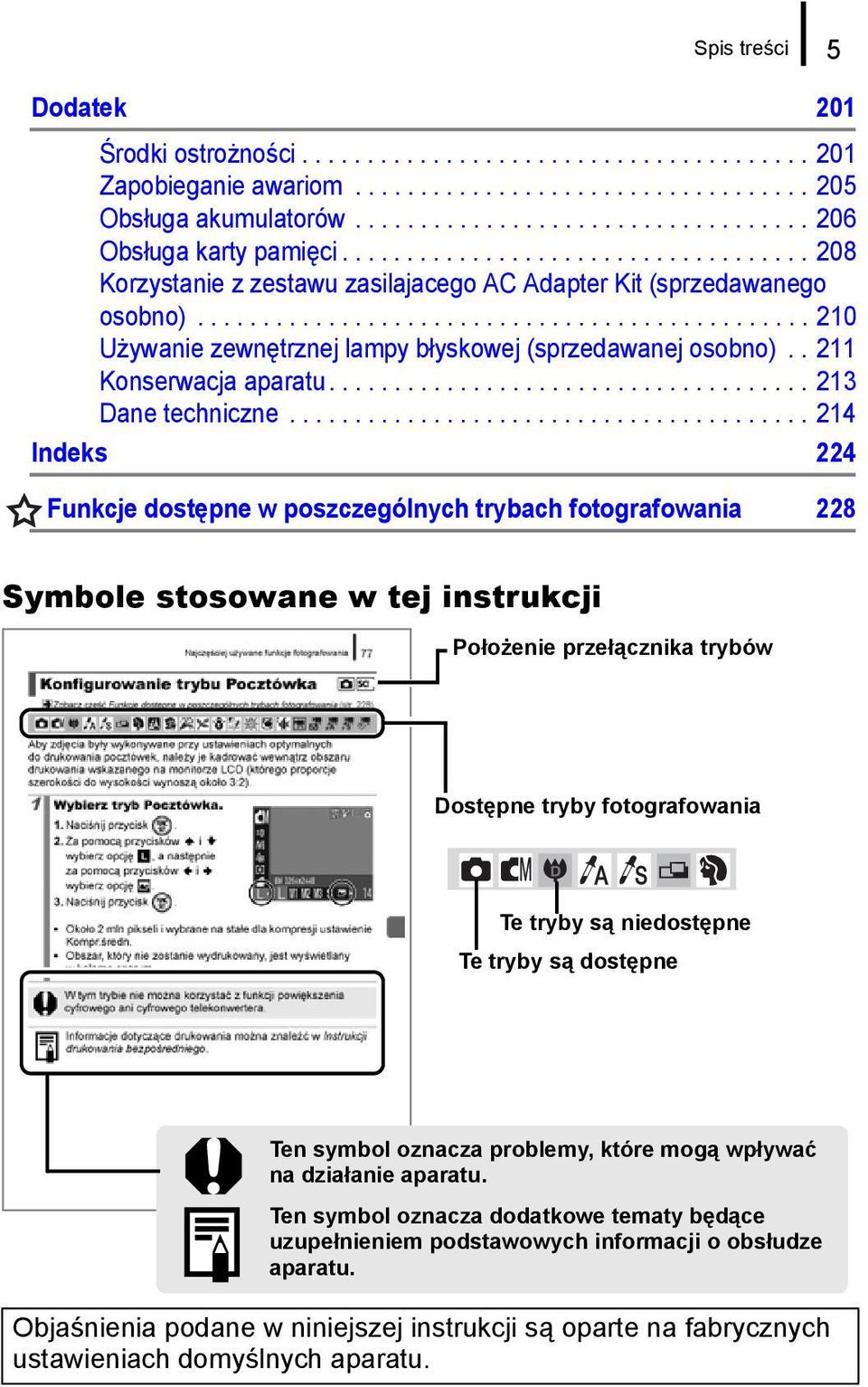 . 211 Konserwacja aparatu..................................... 213 Dane techniczne.