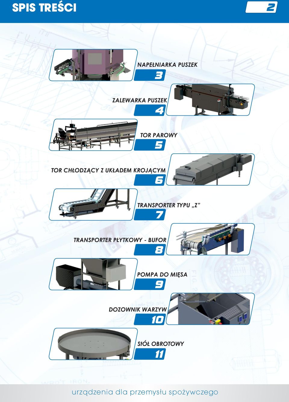 Z 7 TRANSPORTER PŁYTKOWY - BUFOR 8 POMPA DO MIĘSA 9 DOZOWNIK