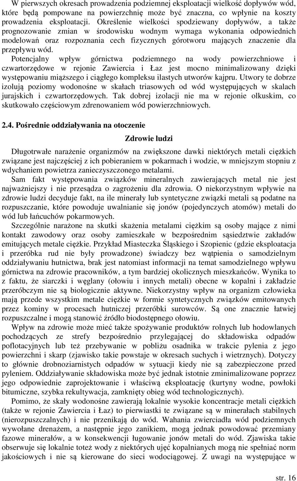 przepływu wód.