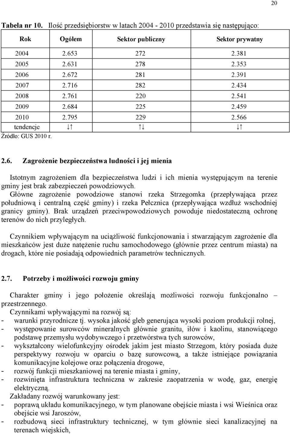 Główne zagrożenie powodziowe stanowi rzeka Strzegomka (przepływająca przez południową i centralną część gminy) i rzeka Pełcznica (przepływająca wzdłuż wschodniej granicy gminy).