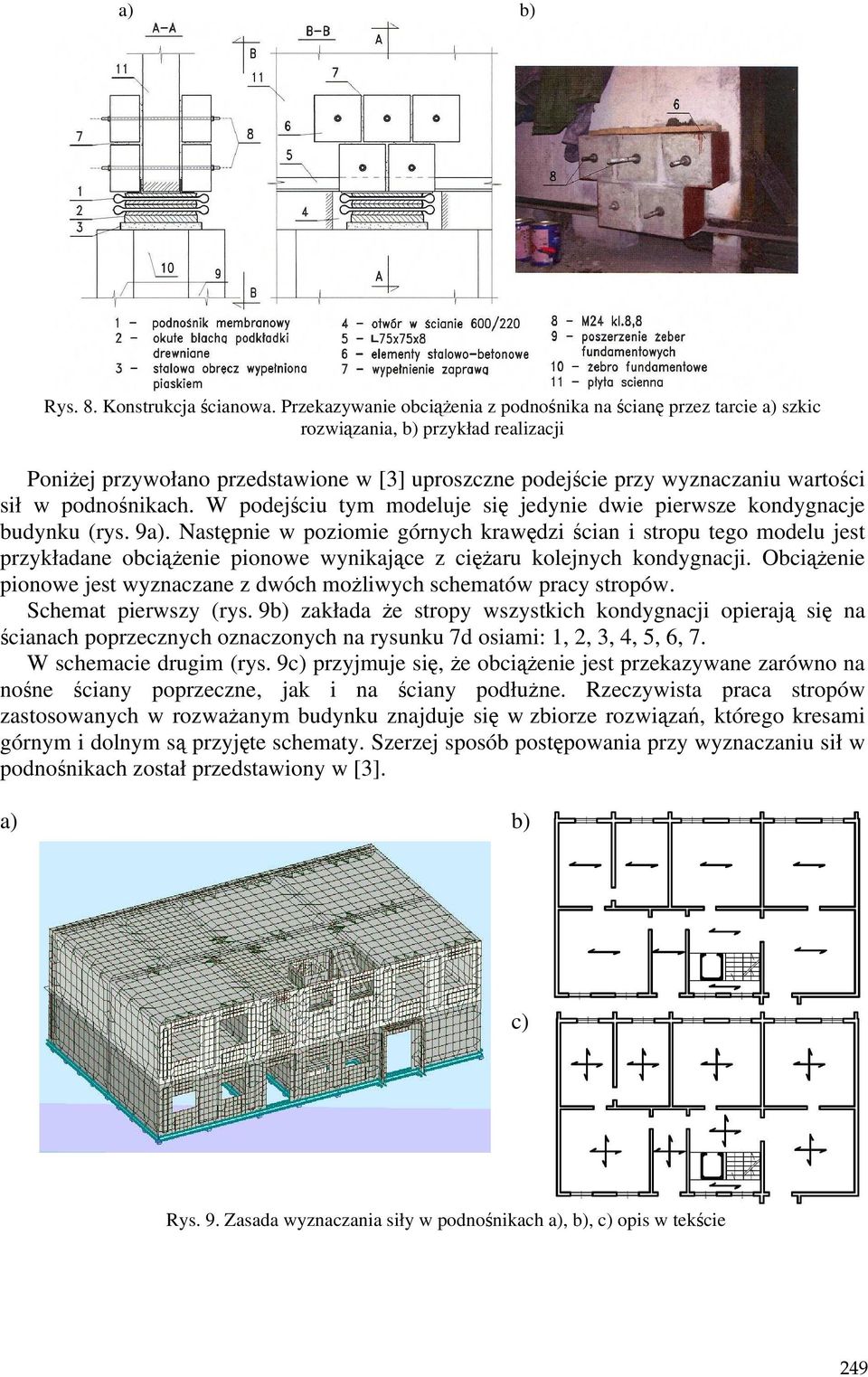 podnośnikach. W podejściu tym modeluje się jedynie dwie pierwsze kondygnacje budynku (rys. 9a).