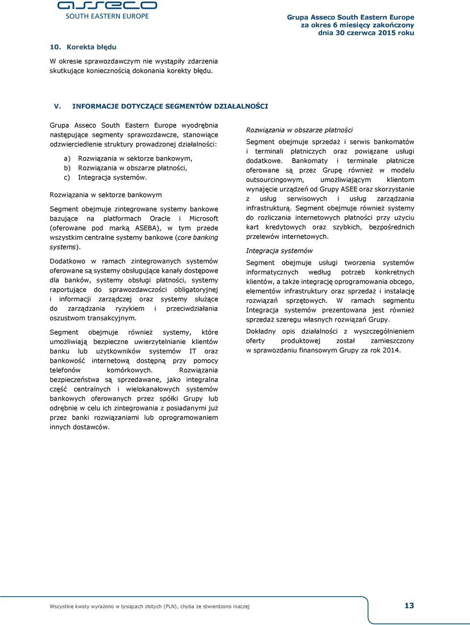 Rozwiązania w sektorze bankowym, b) Rozwiązania w obszarze płatności, c) Integracja systemów.