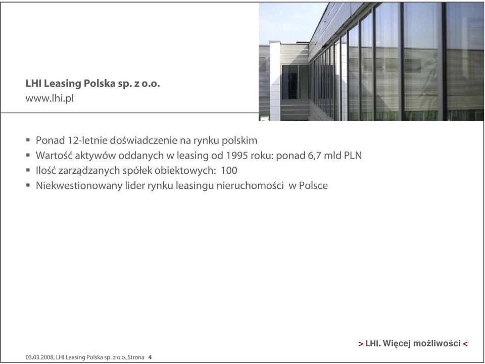 leasing od 1995 roku: ponad 6,7 mld PLN Ilość zarządzanych spółek