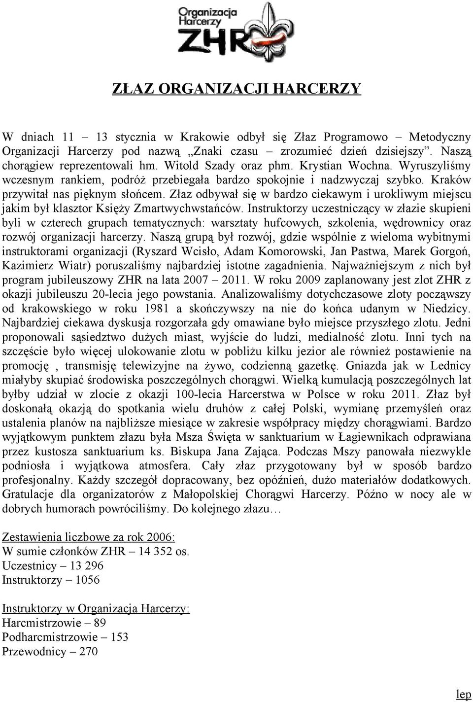 Złaz odbywał się w bardzo ciekawym i urokliwym miejscu jakim był klasztor Księży Zmartwychwstańców.
