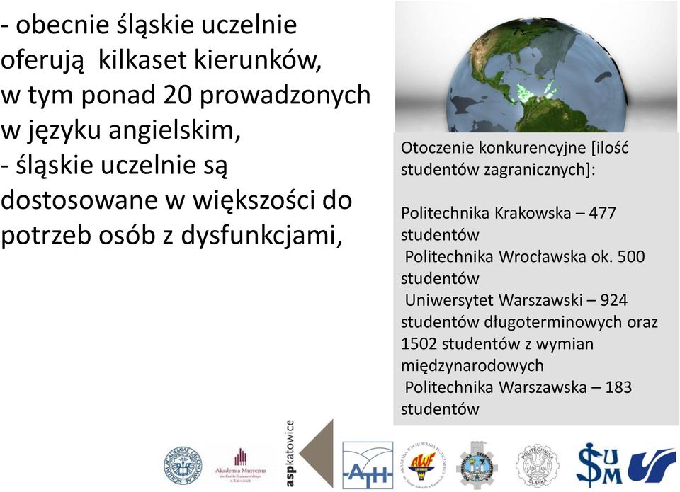 zagranicznych]: Politechnika Krakowska 477 studentów Politechnika Wrocławska ok.