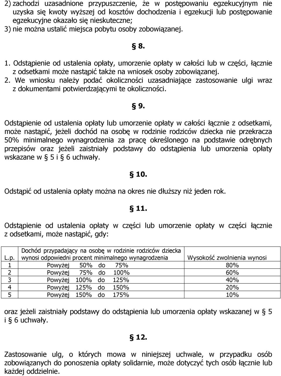 2. We wniosku naleŝy podać okoliczności uzasadniające zastosowanie ulgi wraz z dokumentami potwierdzającymi te okoliczności. 9.