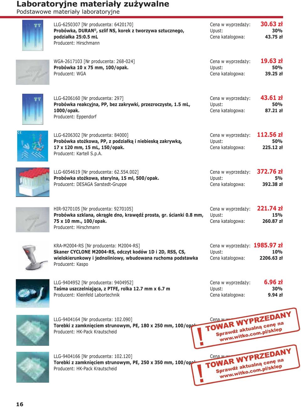 25 zł LLG-6206160 [Nr producenta: 297] Probówka reakcyjna, PP, bez zakrywki, przezroczyste, 1.5 ml, 1000/opak. Producent: Eppendorf 43.61 zł 87.