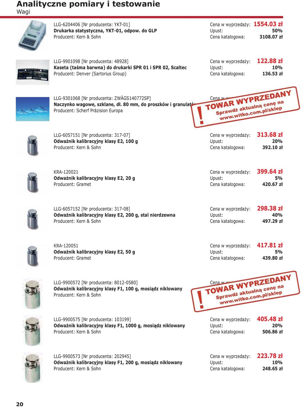 53 zł LLG-9301068 [Nr producenta: ZWÄGS140772SP] Naczynko wagowe, szklane, dł. 80 mm, do proszków i granulatów Producent: Scherf Präzision Europa 37.08 zł 52.
