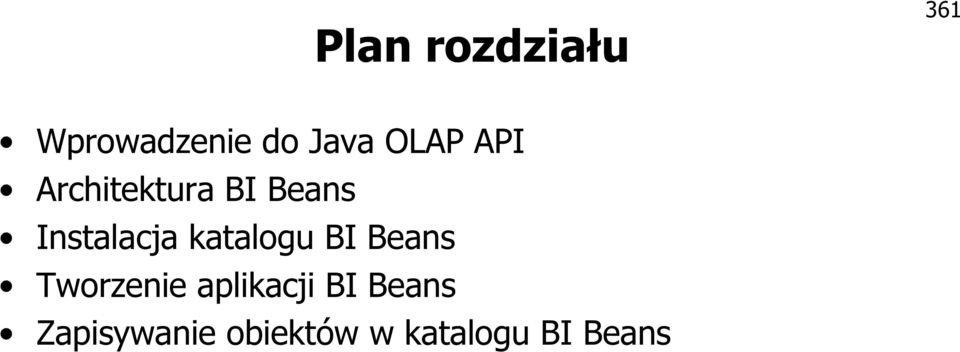 katalogu BI Beans Tworzenie aplikacji BI
