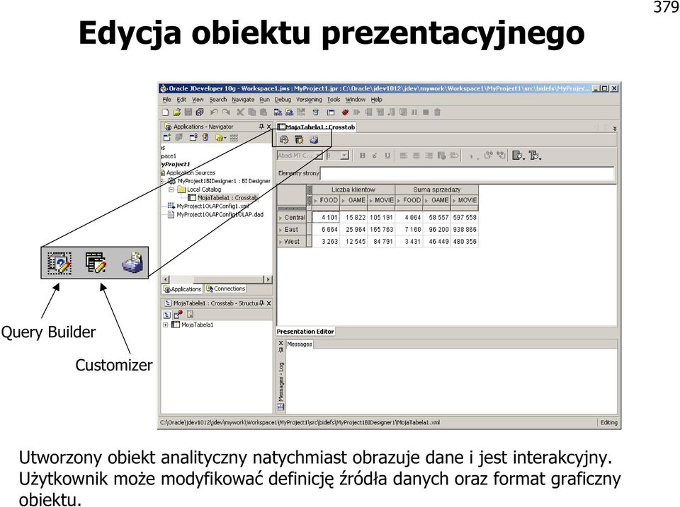 obrazuje dane i jest interakcyjny.
