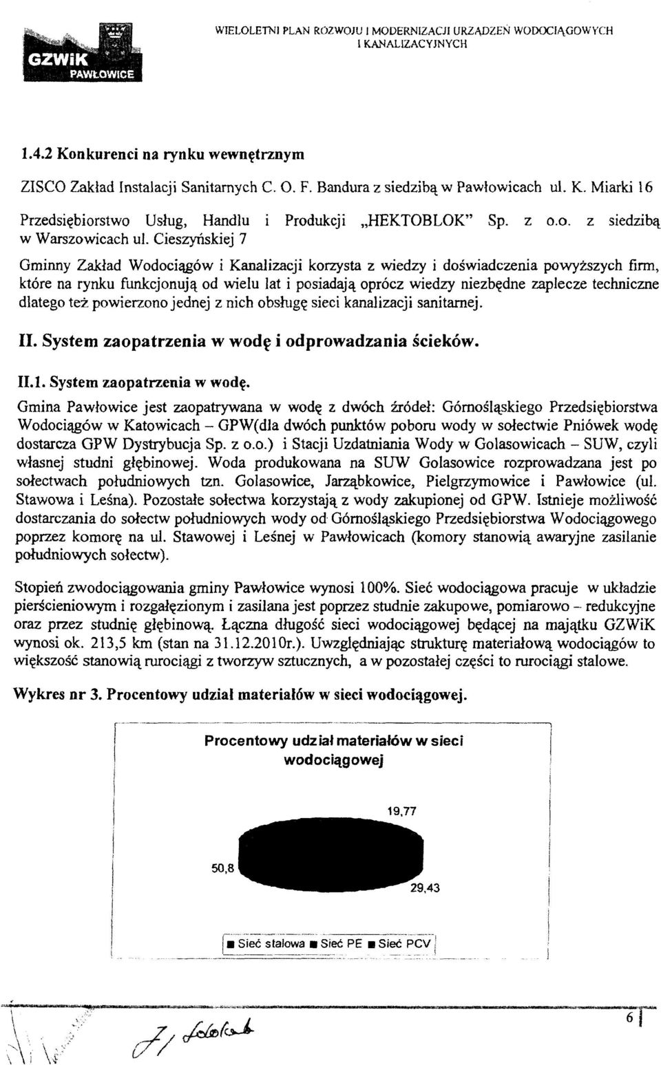 Cieszyńskiej 7 Gminny Zakład Wodociągów i Kanalizacji korzysta z wiedzy i doświadczenia powyższych firm, które na rynku funkcjonują od wielu lat i posiadają oprócz wiedzy niezbędne zaplecze